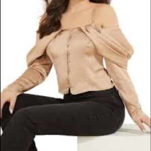 Guess Yessica Cold Shoulder Long Sleeve Blouse    Nwot​​​